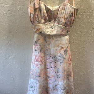 Floral Maxi Skirt - Cream and Gray